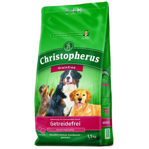 Christopherus Getreidefrei Hirsch und Kartoffel HundeTrockenfutter