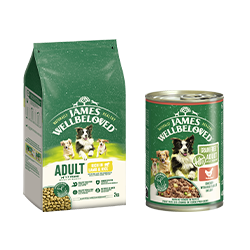 James Wellbeloved Adult Trocken- und Nassfutter von James Wellbeloved für erwachsene Hunde.