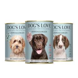 DOG’S LOVE hypo DOG’S LOVE hypoallergenes Hundefutter in drei Sorten.