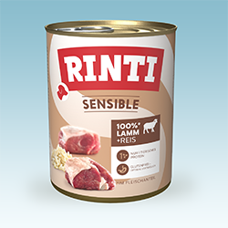 Rinti Sensible Rinti Sensible Hundefutterdose mit Lamm und Reis.
