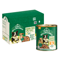 James Wellbeloved Nassfutter Nassfutter von James Wellbeloved in Dose und Vorratsbox.
