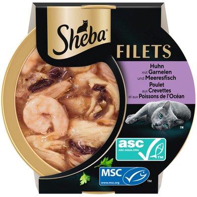 SHEBA Filets Schale Huhn & Garnelen in Sauce SHEBA Filets Schale Huhn & Garnelen in Sauce