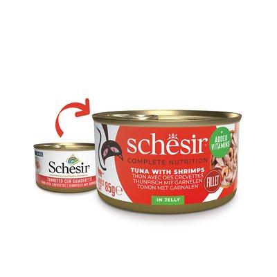 Schesir Cat Complete Thunfisch mit Garnelen in Jelly Schesir Cat Complete Thunfisch mit Garnelen in Jelly