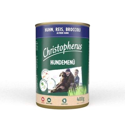 Christopherus Hundemenü Senior mit Huhn, Reis und Broccoli Christopherus Hundemenü Senior mit Huhn, Reis und Broccoli