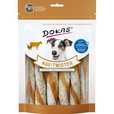 Dokas Kau-Twister Rinderhaut, Pansen & Hühnerbrustfilet Dokas Kau-Twister Rinderhaut, Pansen & Hühnerbrustfilet