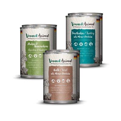 Venandi Animal - Probierpaket II 2xHuhn & Kaninchen, 2xKalb, 2xTruthahn Venandi Animal - Probierpaket II 2xHuhn & Kaninchen, 2xKalb, 2xTruthahn
