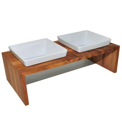 Replus Futterstation Meshidai Doppelnapf Teak Replus Futterstation Meshidai Doppelnapf Teak