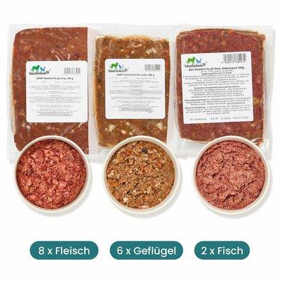 Haustierkost Fertigbarf Probierpaket für Hunde 16x500 g Haustierkost Fertigbarf Probierpaket für Hunde 16x500 g