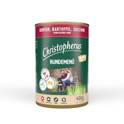 Christopherus Hundemenü mit Rentier, Kartoffel und Zucchini Christopherus Hundemenü mit Rentier, Kartoffel und Zucchini