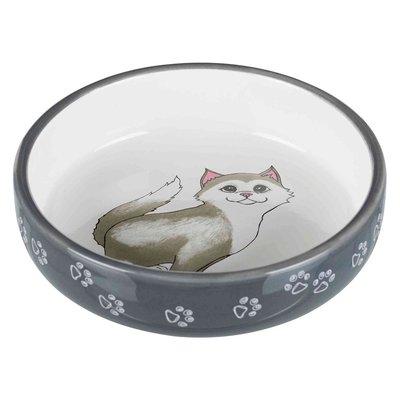 Trixie Keramiknapf Katze für kurznasige Rassen grau/weiß 0,3 l Trixie Keramiknapf Katze für kurznasige Rassen grau/weiß 0,3 l