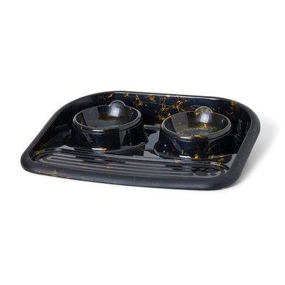 SAVIC Butler Marmor Futternapf schwarz gold SAVIC Butler Marmor Futternapf schwarz gold