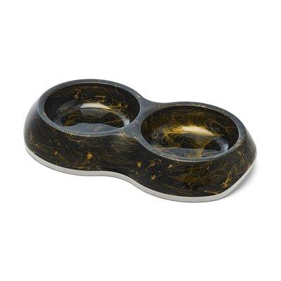 SAVIC Delice Mamor Doppelnapf 2 x 0,2l schwarz gold SAVIC Delice Mamor Doppelnapf 2 x 0,2l schwarz gold