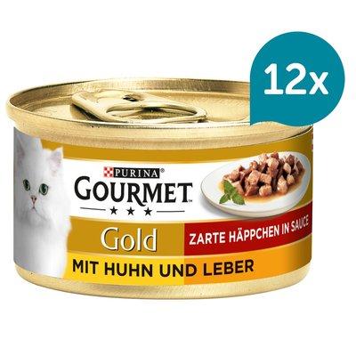 GOURMET Gold Zarte Häppchen in Sauce mit Huhn und Leber GOURMET Gold Zarte Häppchen in Sauce mit Huhn und Leber