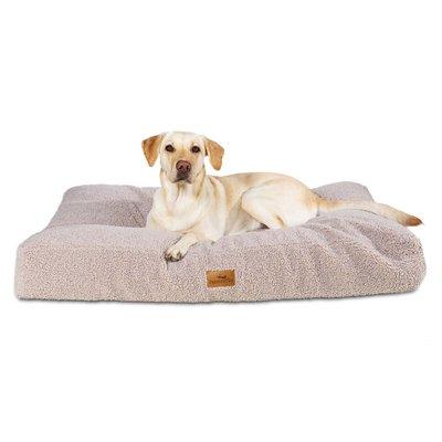 Freudentier orthopädisches Hundekissen aus Teddy greige L| Rückläufer Freudentier orthopädisches Hundekissen aus Teddy greige L| Rückläufer