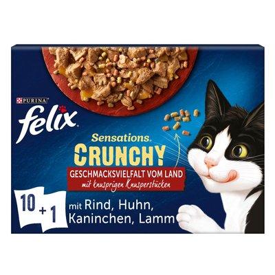 FELIX Sensations Crunchy Geschmacksvielfalt vom Land 10x85g + 1x40g Knusperstückchen FELIX Sensations Crunchy Geschmacksvielfalt vom Land 10x85g + 1x40g Knusperstückchen