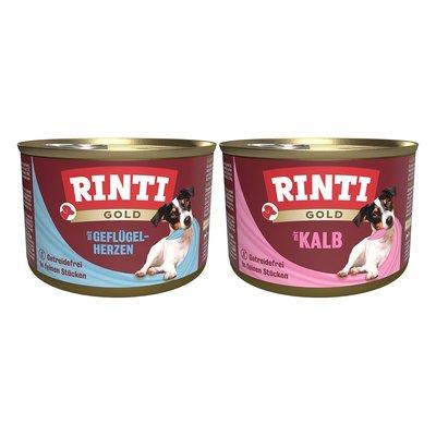 Rinti Gold Mixpaket mit Geflügelherzen & Kalb 24x185g Rinti Gold Mixpaket mit Geflügelherzen & Kalb 24x185g