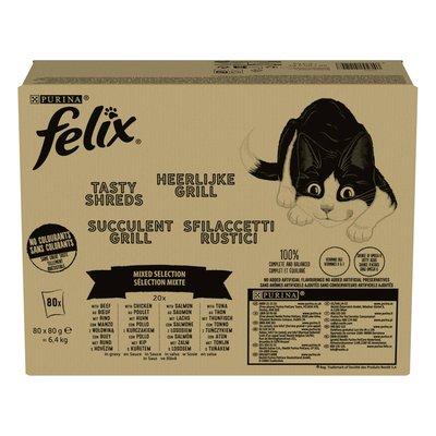 FELIX Tasty Shreds in Sauce Gemischte Vielfalt 80x80g FELIX Tasty Shreds in Sauce Gemischte Vielfalt 80x80g