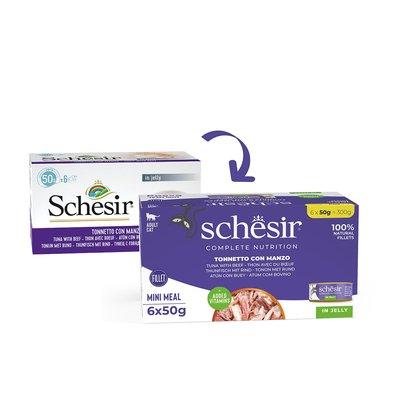 Schesir Cat Complete Thunfisch mit Rind in Jelly 6x50 g Schesir Cat Complete Thunfisch mit Rind in Jelly 6x50 g