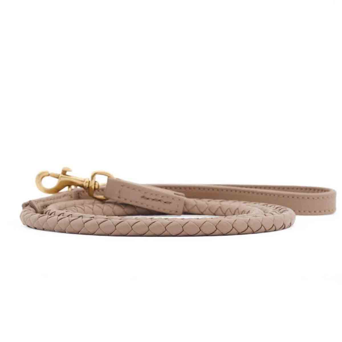 William Walker verstellbare Leder-Hundeleine Twisted Sand Small