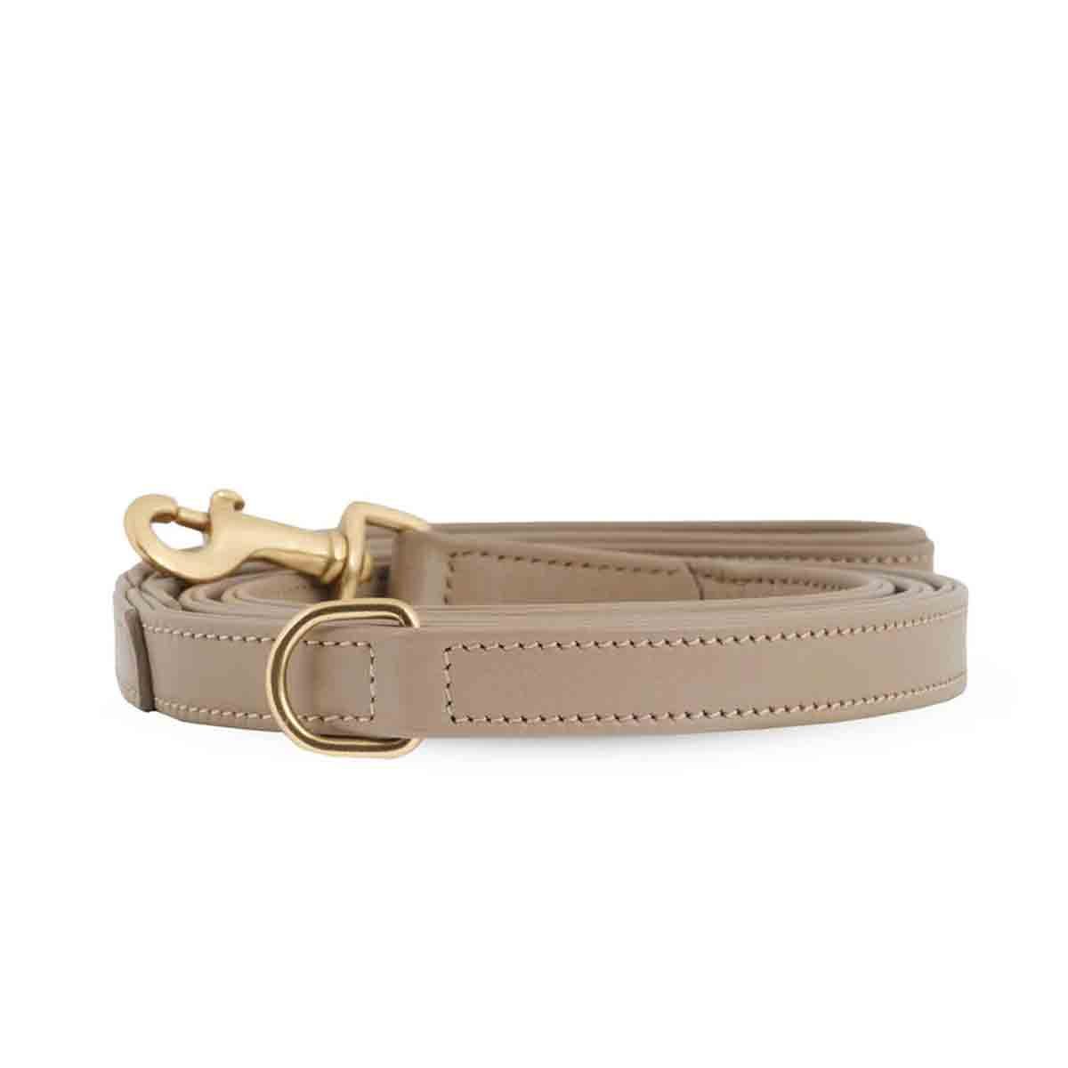 William Walker verstellbare Leder-Hundeleine Sand Small