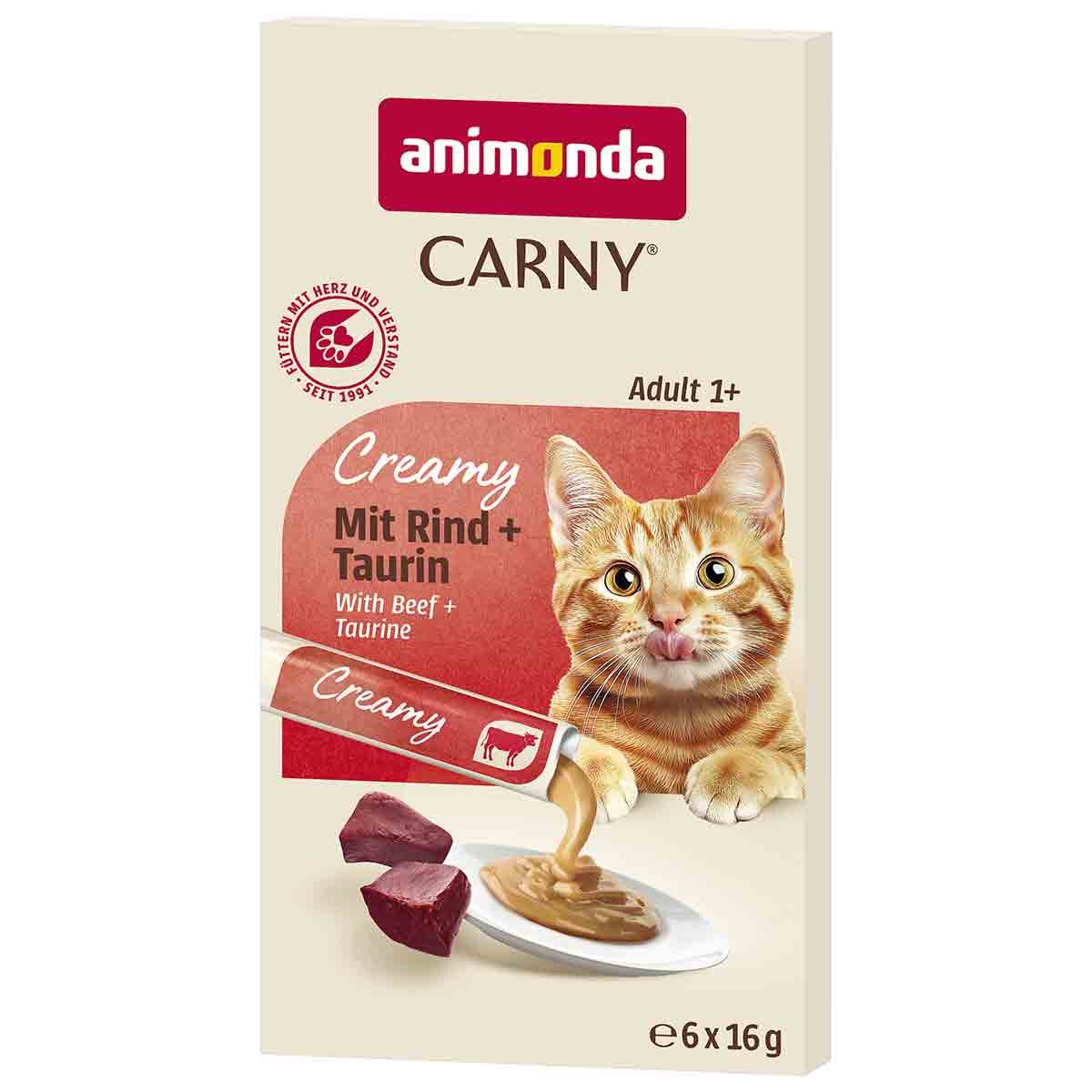 animonda Carny Creamy Ad. mit Rind + Taurin 6x16g 11x6x16 g