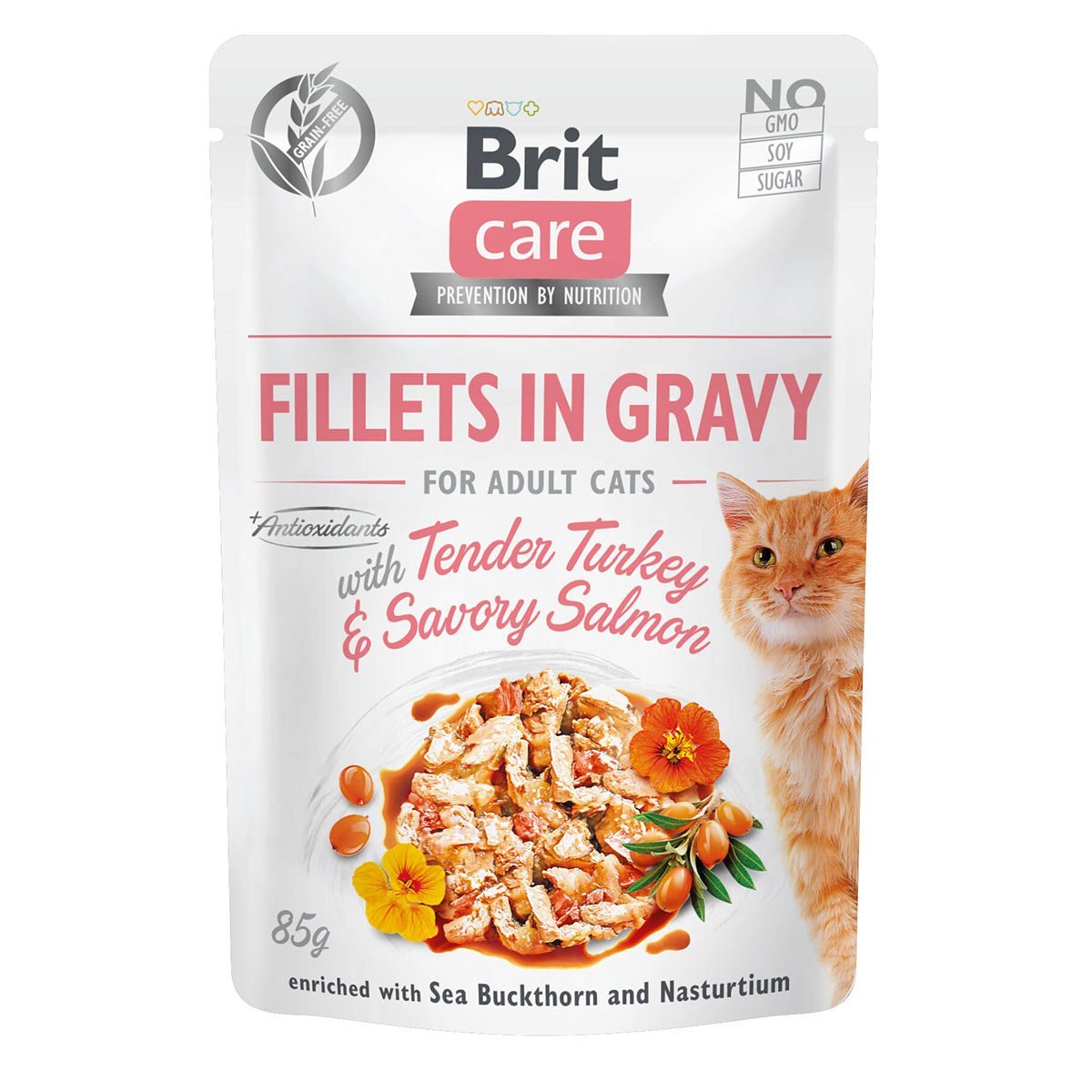 Brit Care Cat Fillets in Gravy Turkey und Salmon 6x85g