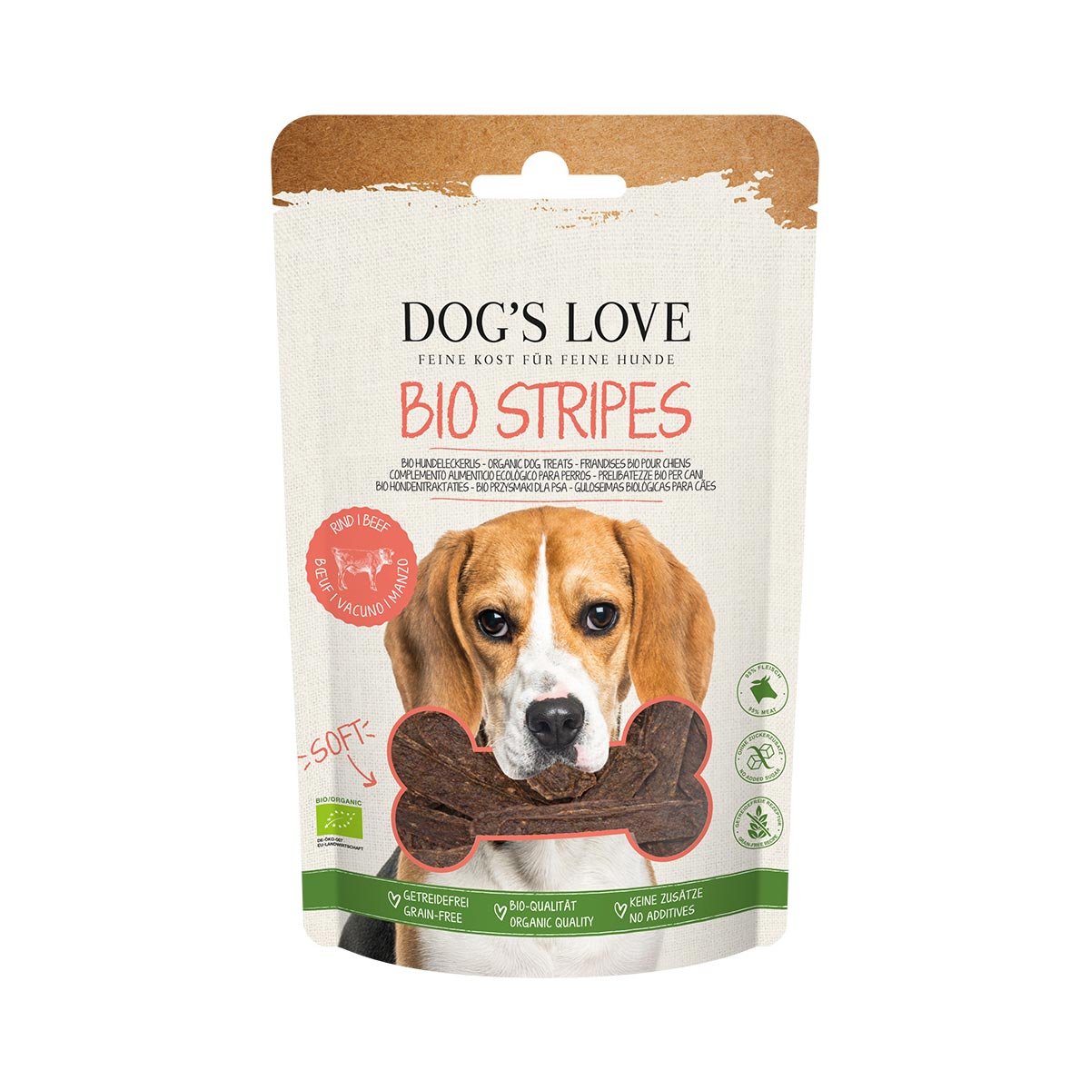 DOG'S LOVE Soft Stripes BIO Rind 150 g