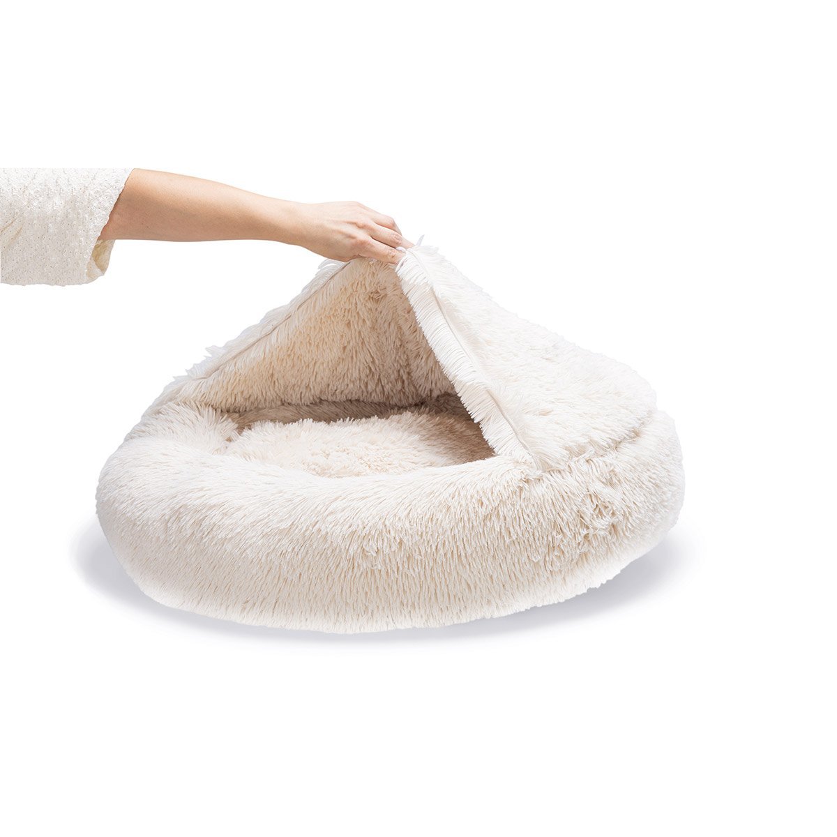 Beeztees Yala Hundebett Beige Plüsch Ø 60 cm