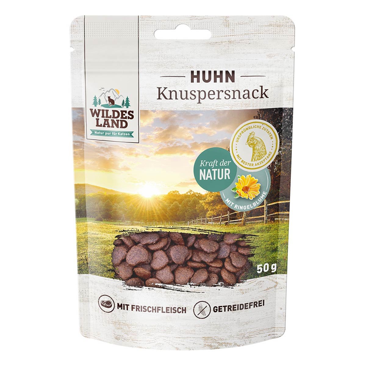Wildes Land Knuspersnack Huhn mit Ringelblume 7x50 g