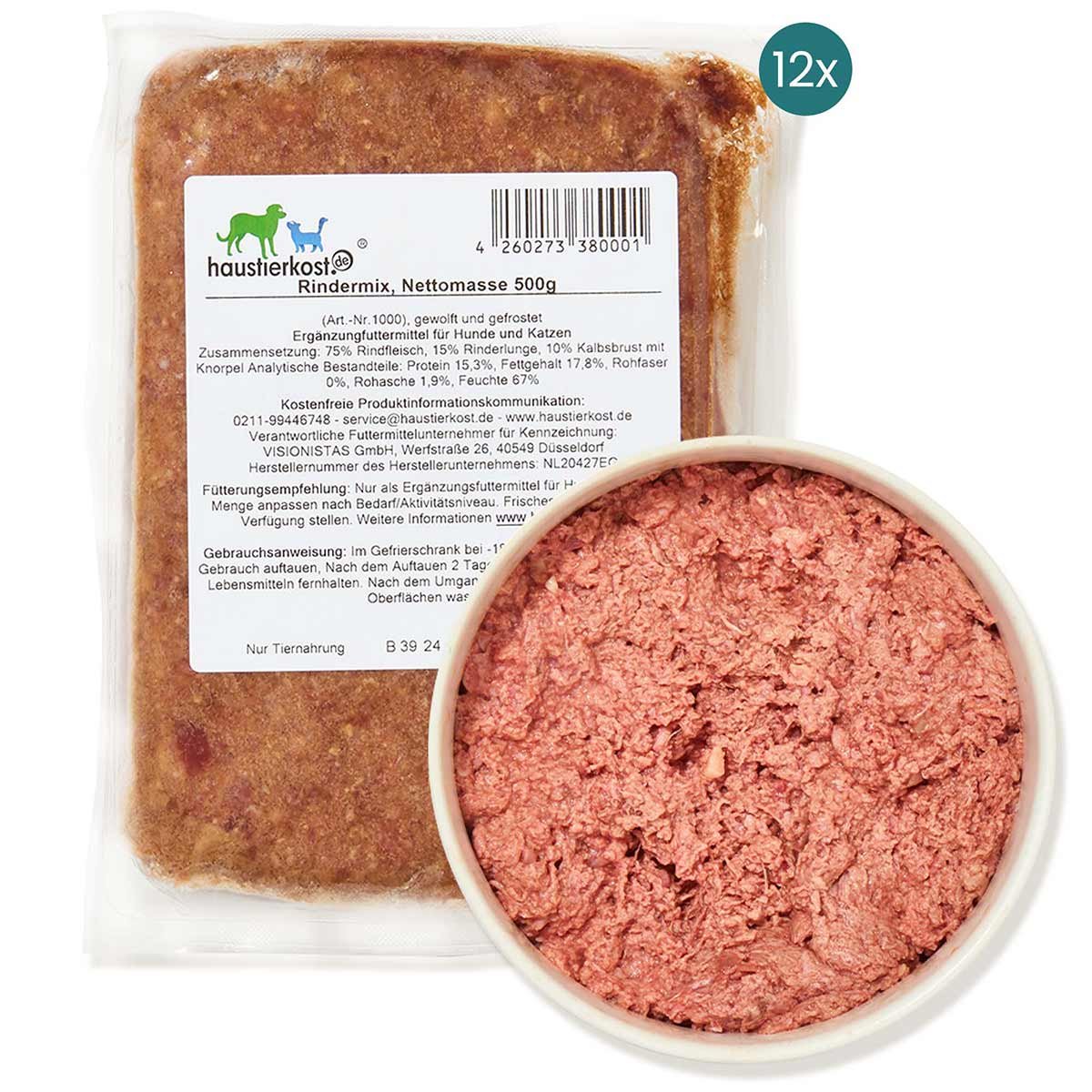 Haustierkost Rindermix 12x500 g