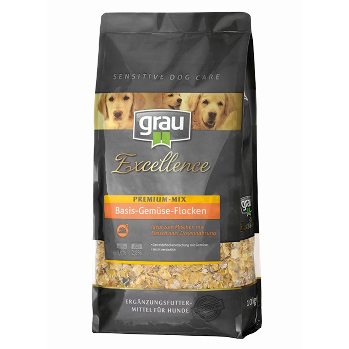Grau Excellence Hunde-Trockenfutter Premium-Mix Basis-Gemüse-Flocken 2x10kg