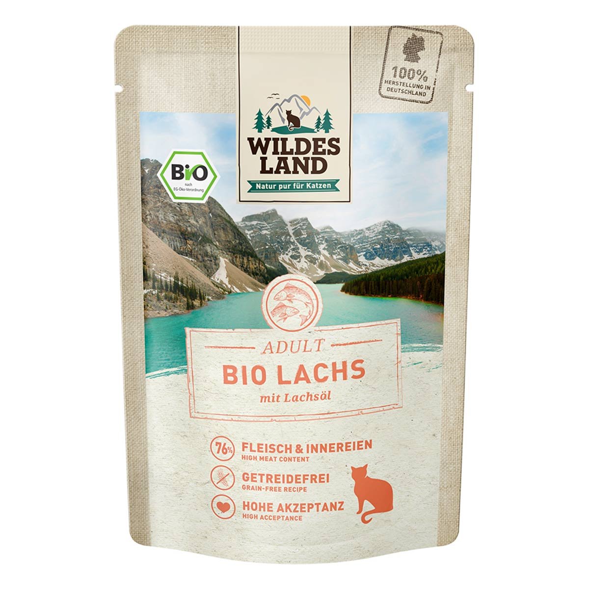 Wildes Land Bio Lachs PUR mit Lachsöl 12x85 g