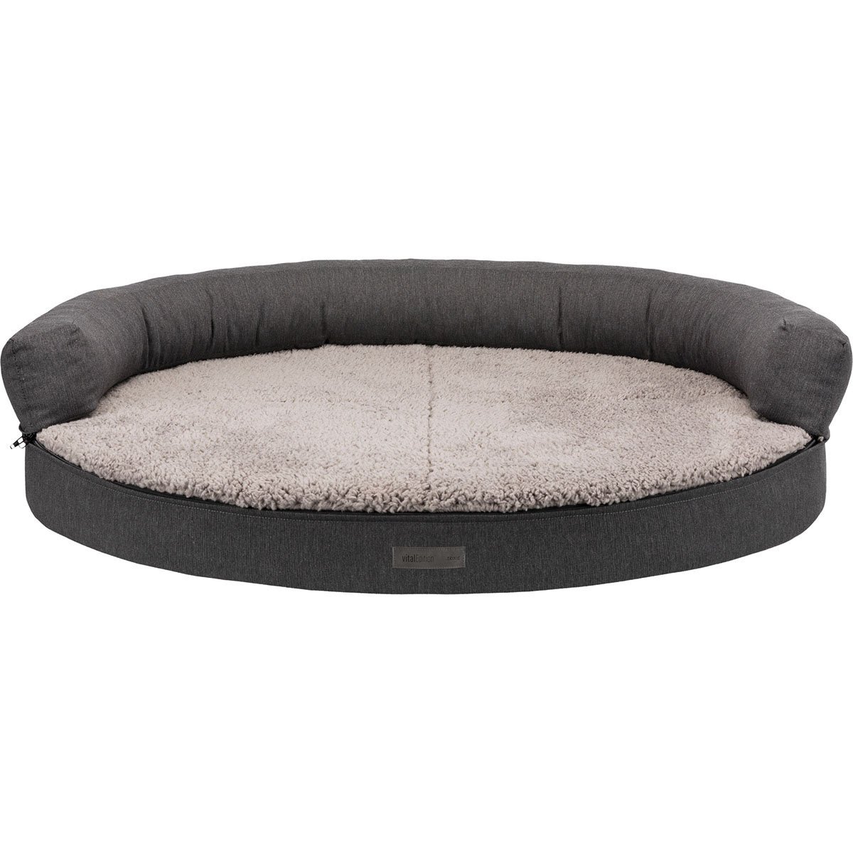 Vital Sofa Bendson, oval, dunkelgrau/hellgrau 100x80cm