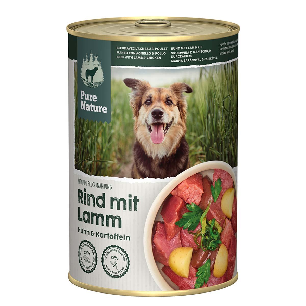 Pure Nature Hund ADULT Rind mit Lamm und Huhn 6x400g