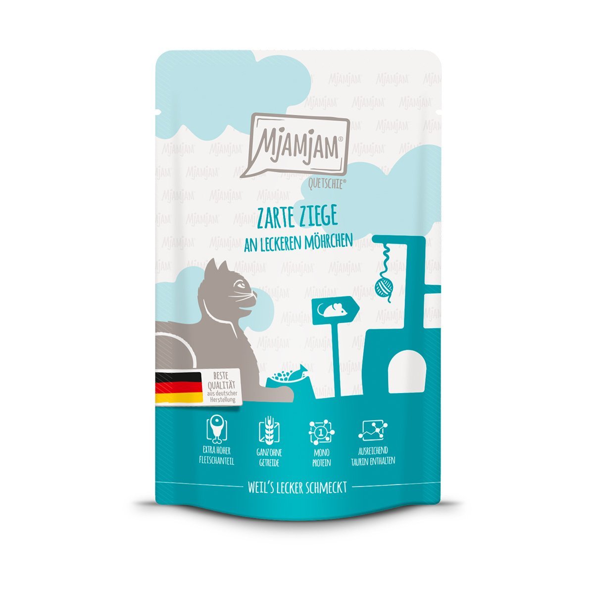MjAMjAM Quetschie zarte Ziege an leckeren Möhrchen 12x125g