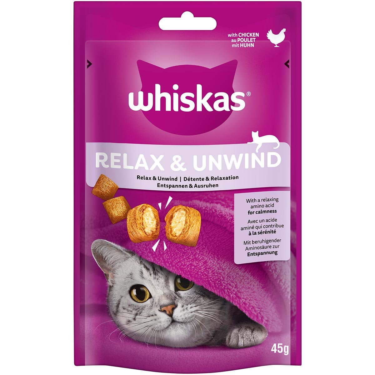 WHISKAS Entspannen und Ausruhen mit Huhn 4x45g