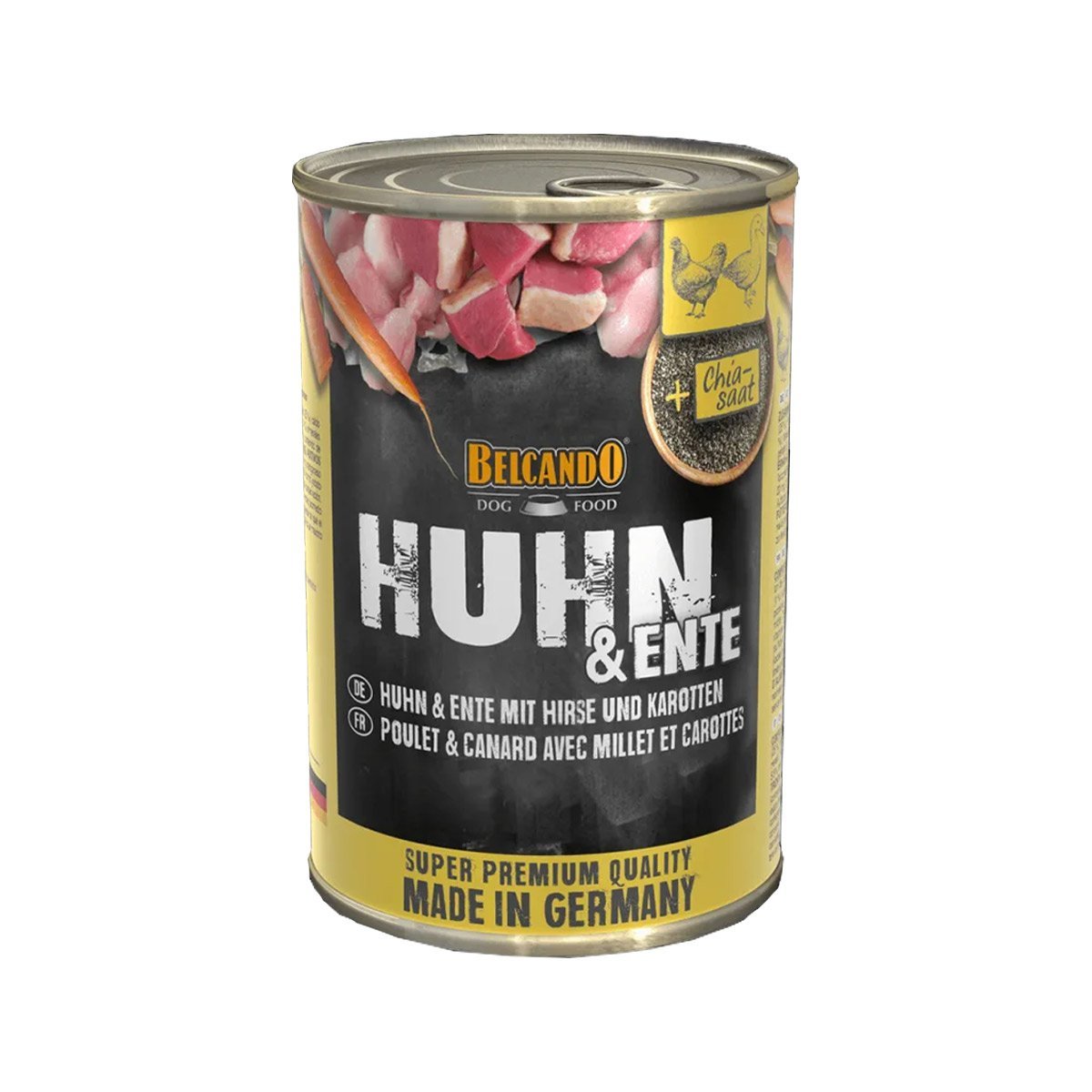 Belcando Feuchtnahrung Huhn und Ente mit Hirse und Karotten 12x400g