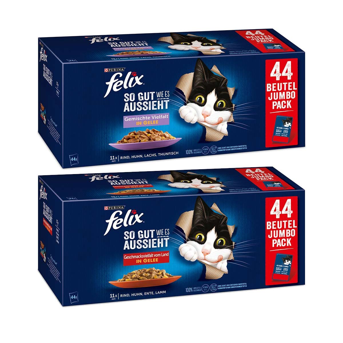 FELIX in Gelee Geschmacksvielfalt vom Land und Gemischte Vielfalt 88x85g