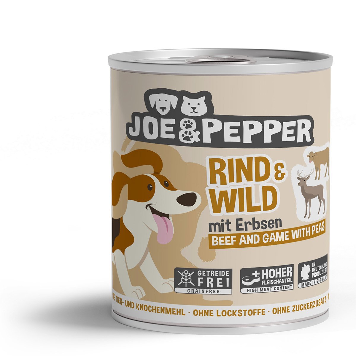 Joe und Pepper Dog Rind und Wild mit Erbsen 6x800g