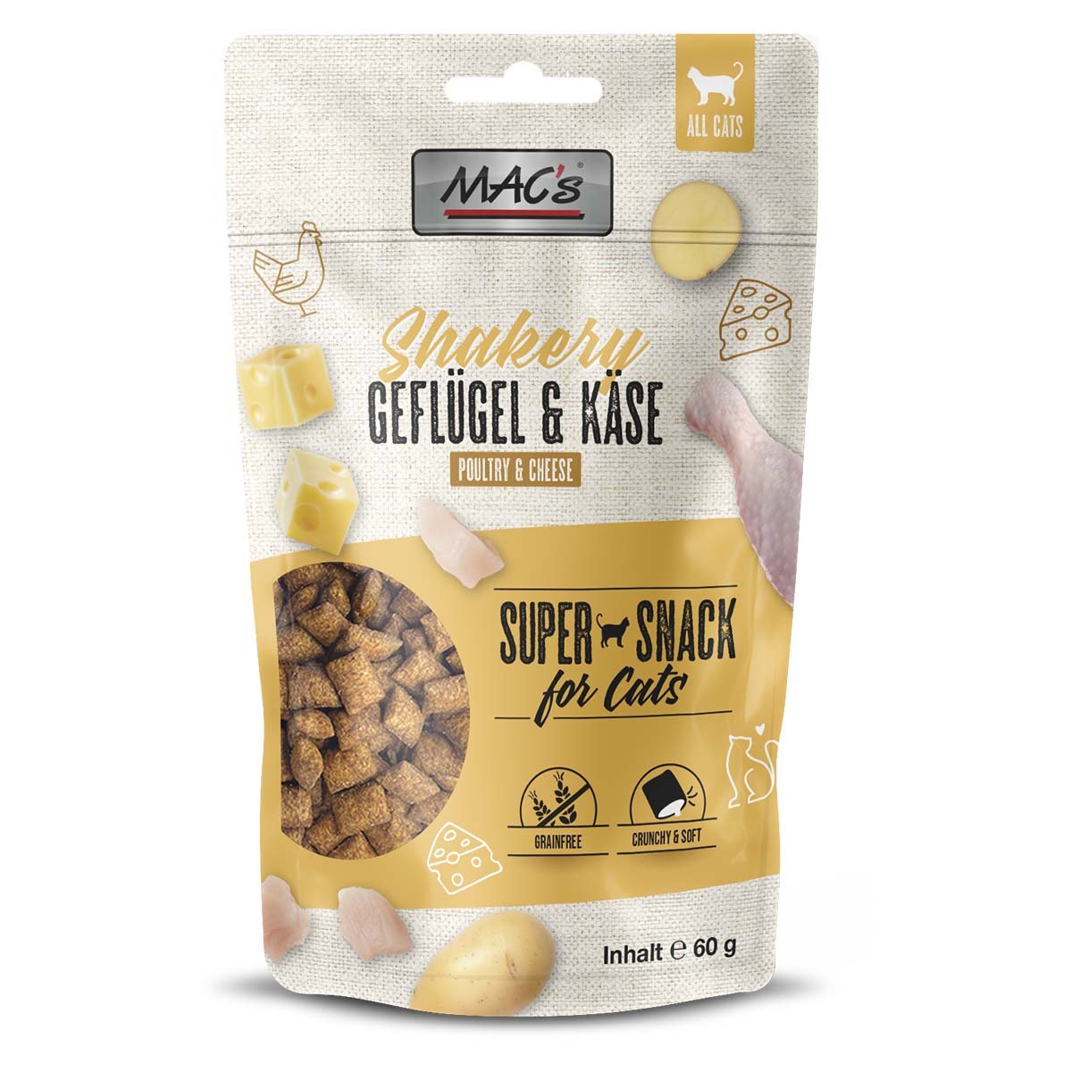 MAC's Cat Shakery Snacks Geflügel und Käse 60g