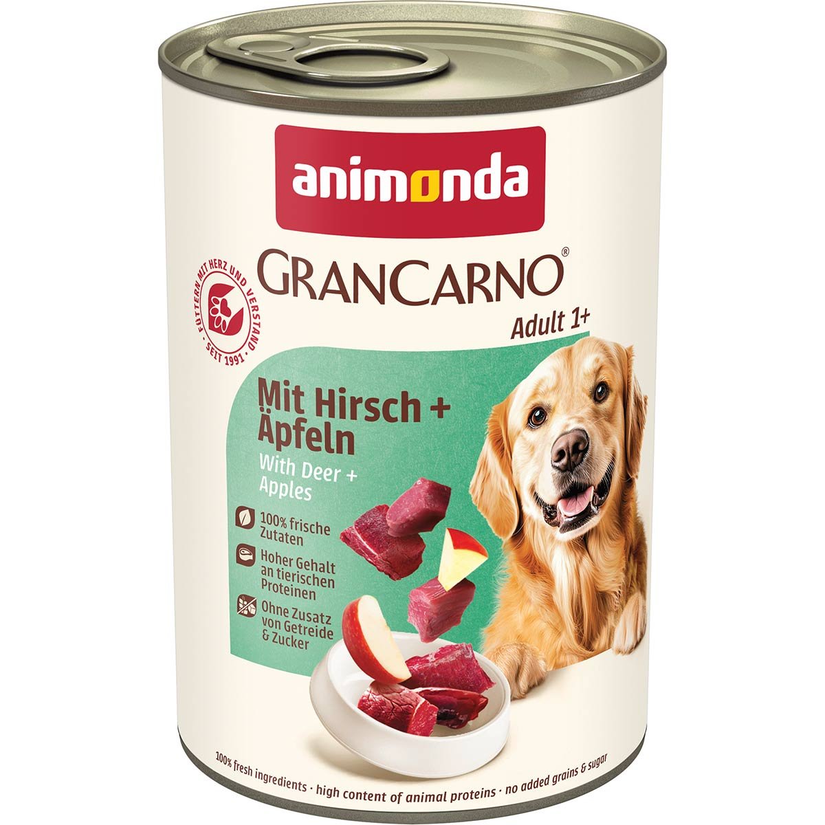 animonda GranCarno Adult mit Hirsch + Äpfeln 6x400g