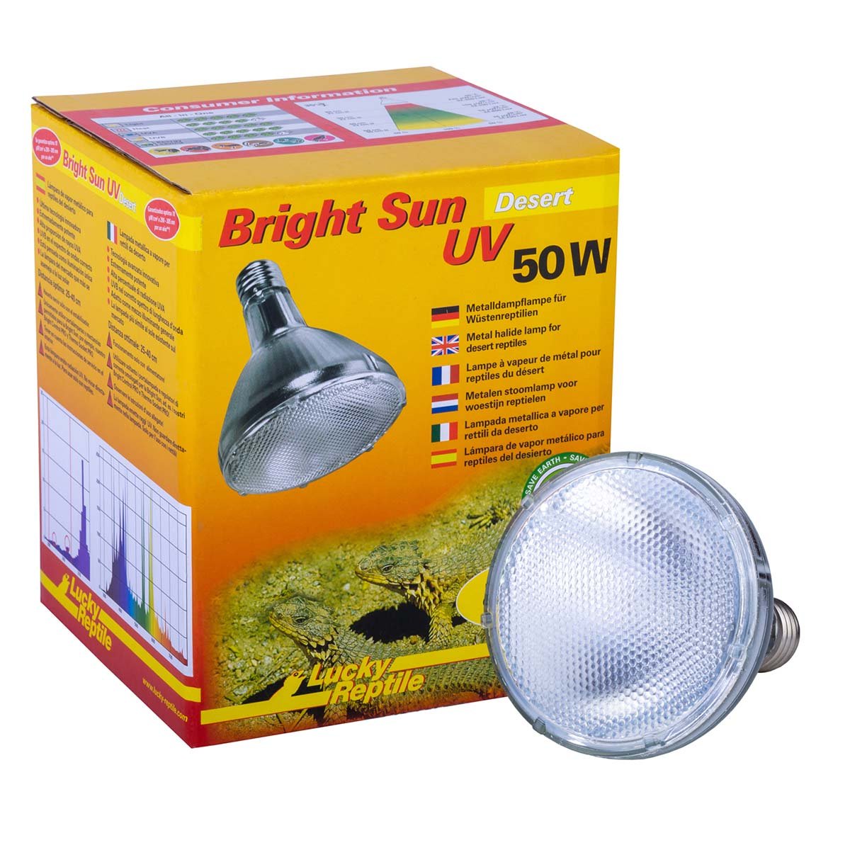 Lucky Reptile Metalldampflampe Bright Sun UV Desert 50