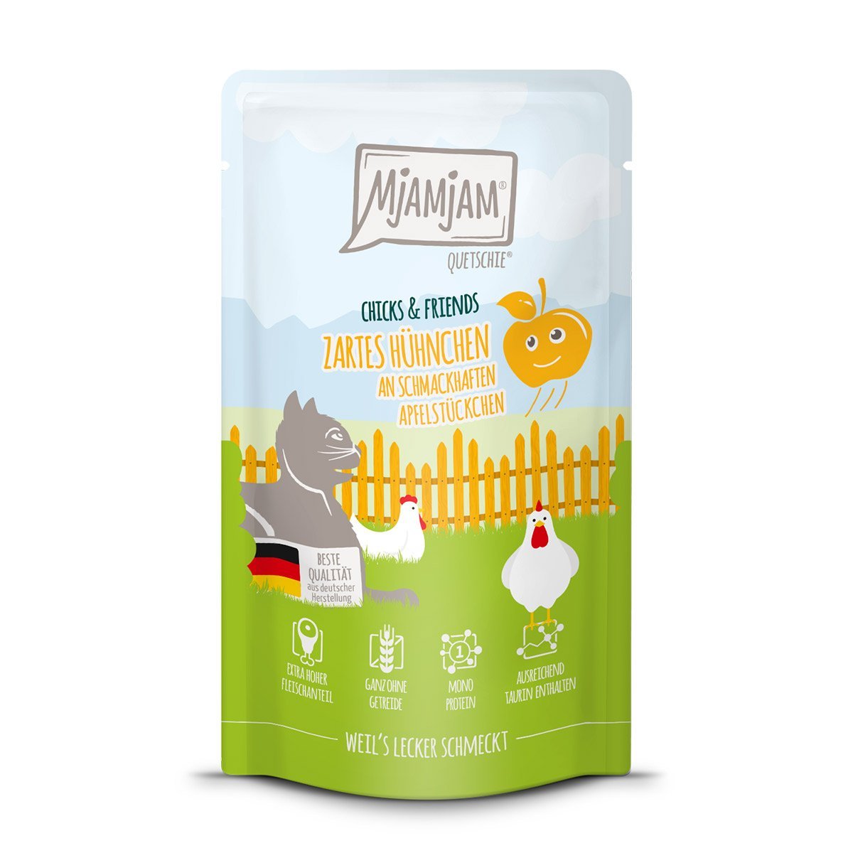 MjAMjAM Quetschie Chicks und Friends Hühnchen an Apfel 12x125g
