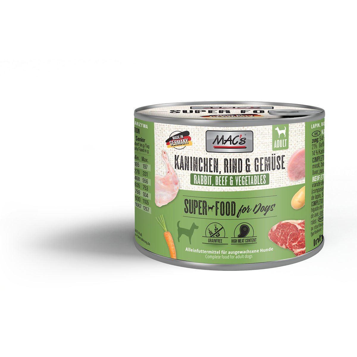 MAC's Dog Kaninchen, Rind und Gemüse 6x200g