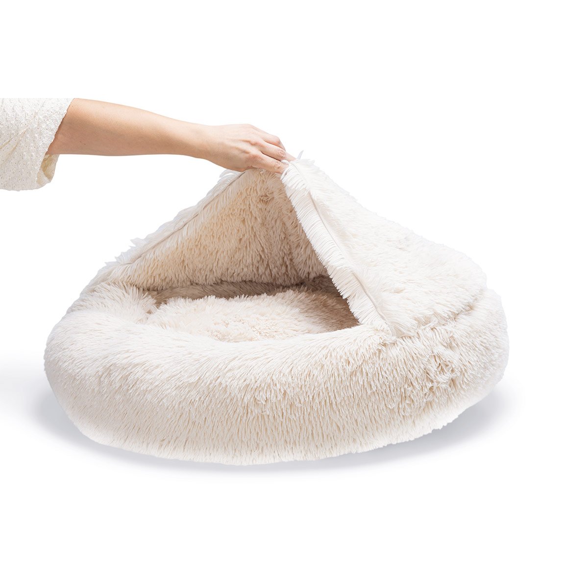 Beeztees Yala Hundebett Beige Plüsch Ø 70 cm
