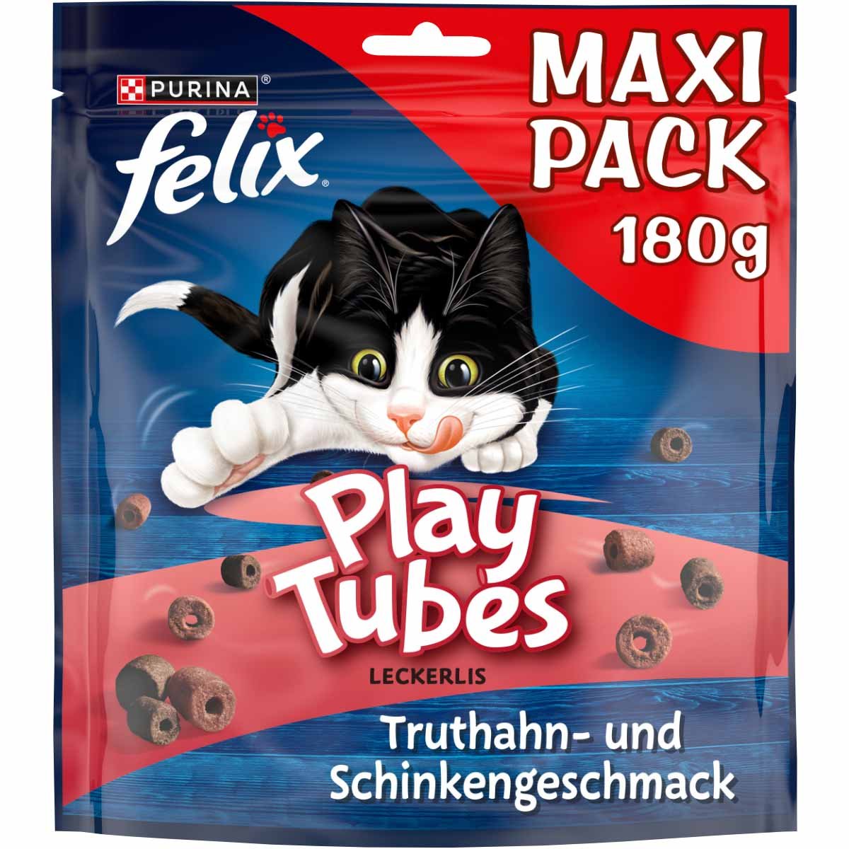 FELIX Play Tubes Katzensnack Truthahn und Schinken 5x180g