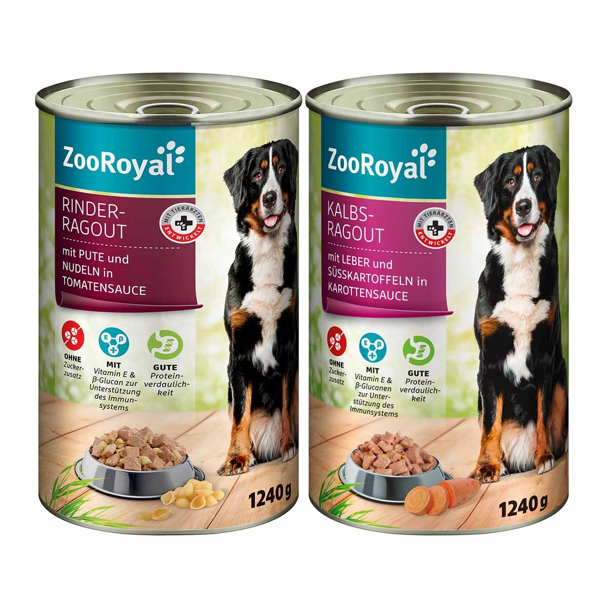 ZooRoyal Ragout Mixpaket Rind und Kalb 6x1240g