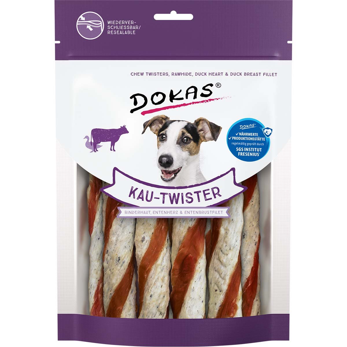 Dokas Kau-Twister Rinderhaut, Entenherz und Entenbrustfilet 9x200g