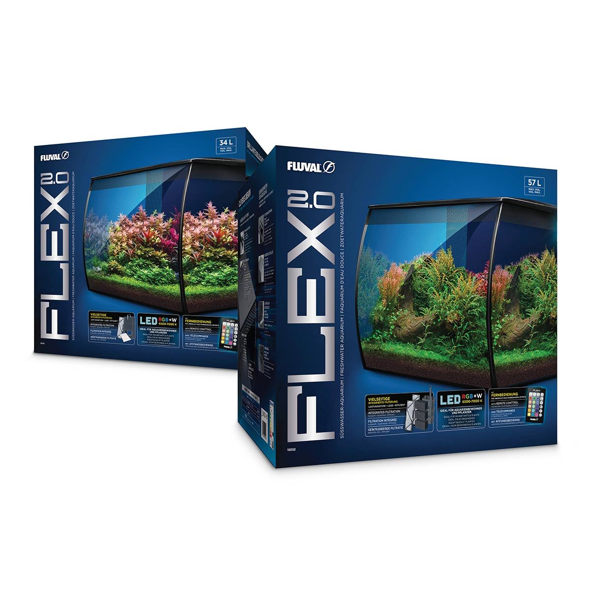 Fluval Aquarium Flex 2.0 schwarz 34 l