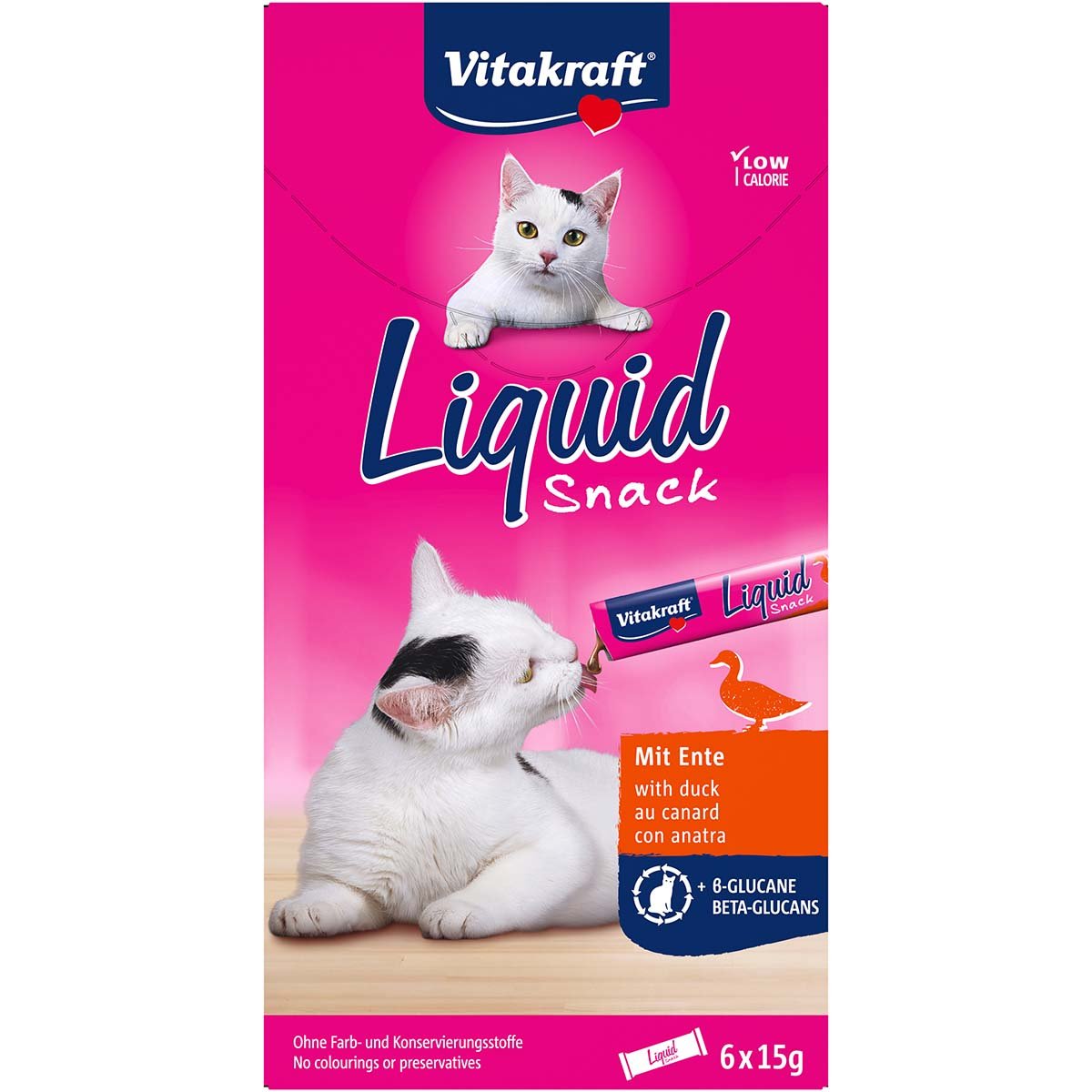 Vitakraft Cat liquid Snack Ente und Beta-Glucane 6x15g